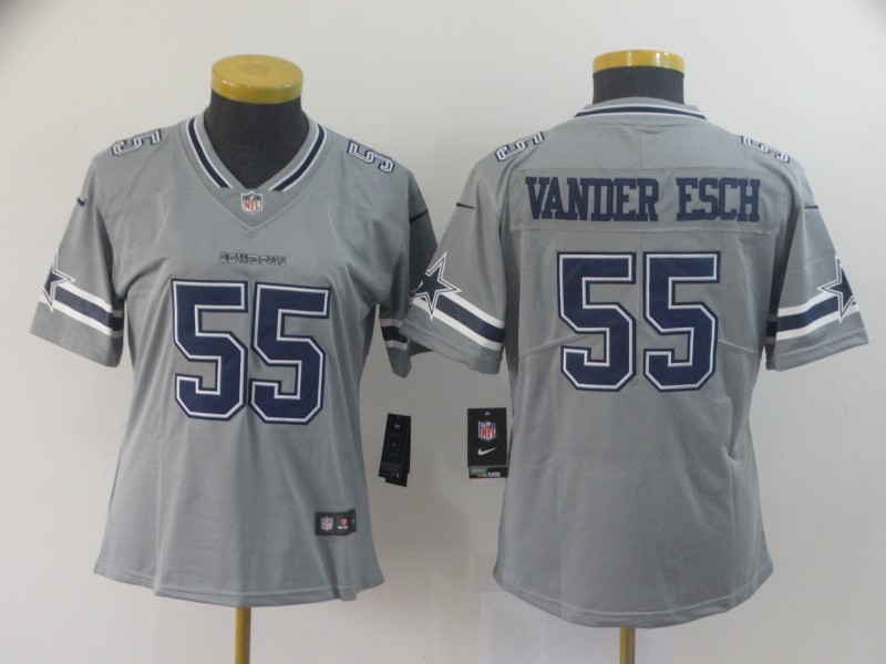 Women Dallas Cowboys #55 Vander Esch Grey Nike Vapor Untouchable Limited NFL Jersey